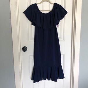 NWT solid navy LuLaRoe Cici Dress